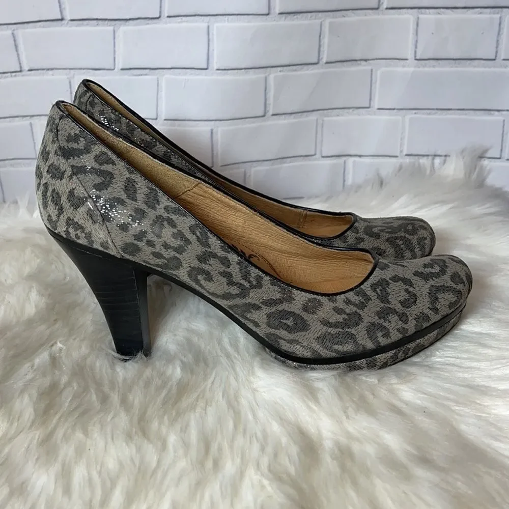 Sofft Ortholite‎ Grey Cheetah Print Heels S…